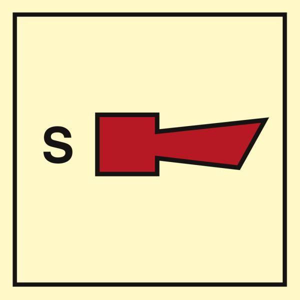Sprinkler horn - IMO Fire Control sign - IMPA 336046