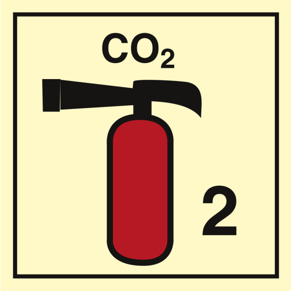 Portable fire extinguishers CO2 2 - IMO Fire Control sign - IMPA 336082