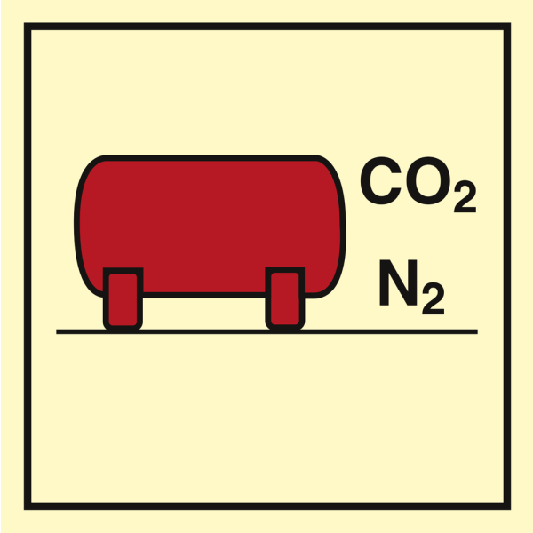 Fire control sign- CO2/ nitrogen bulk installation 