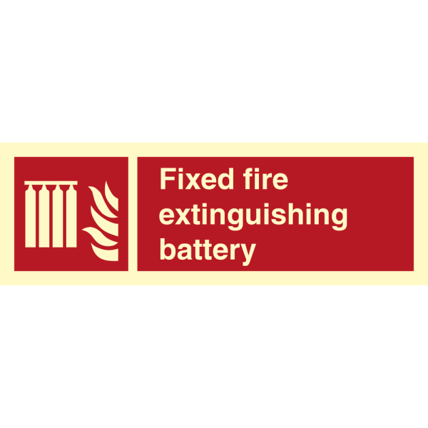 Fixed fire extinguishing battery - IMO Fire sign