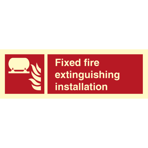 Fixed fire extinguishing installation - IMO Fire sign