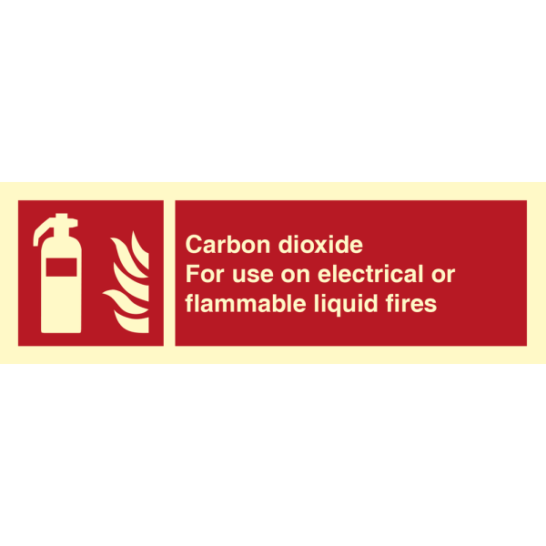 Carbon dioxide for use - IMO Fire sign