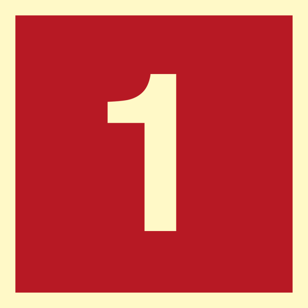 Number 1 - IMO Fire sign - IMPA 336251