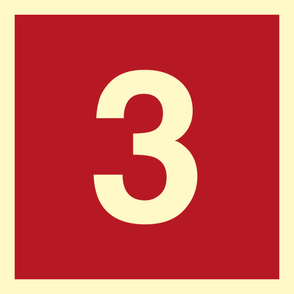 Number 3 - IMO Fire sign - IMPA 336253