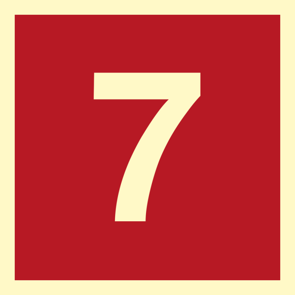 Number 7 - IMO Fire sign - IMPA 336257