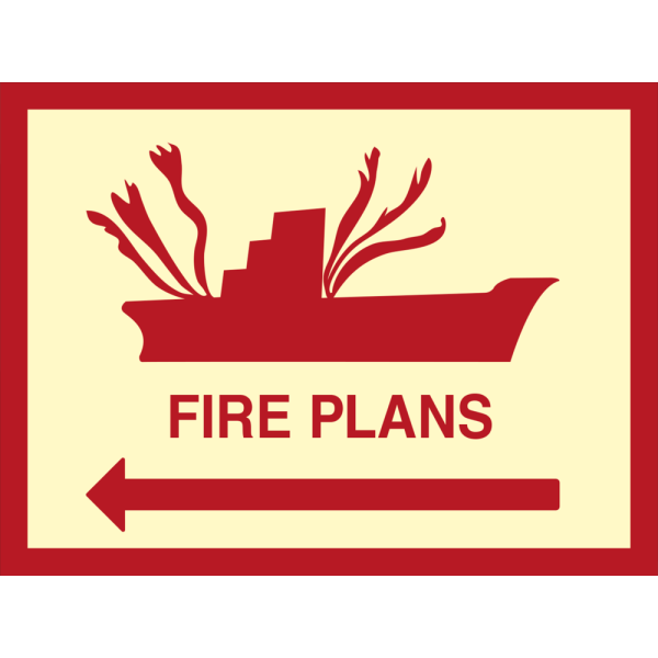 Fire plan arrow left - IMO Fire sign - IMPA 336093