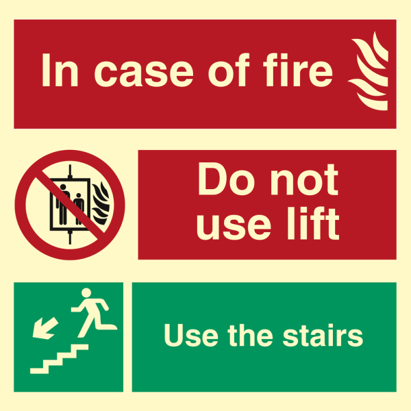 Fire sign- In case of fire 