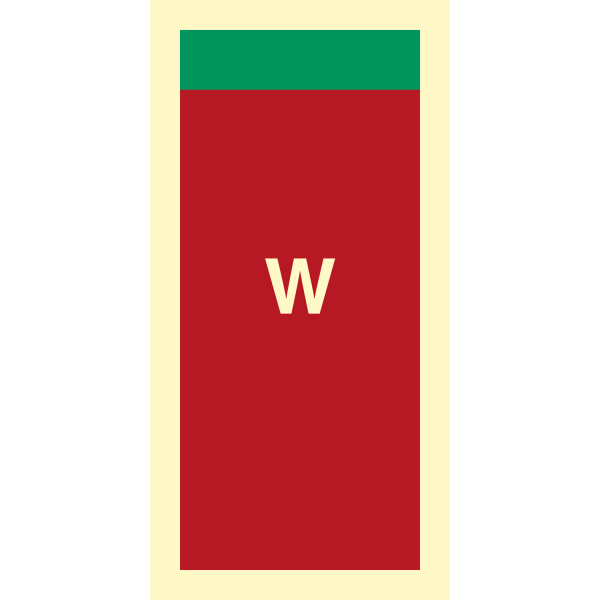 Supplementary sign water - IMO Fire sign