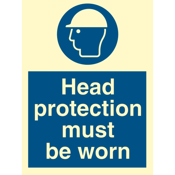 Head protection must be worn - IMO Mandatory sign - IMPA 335710