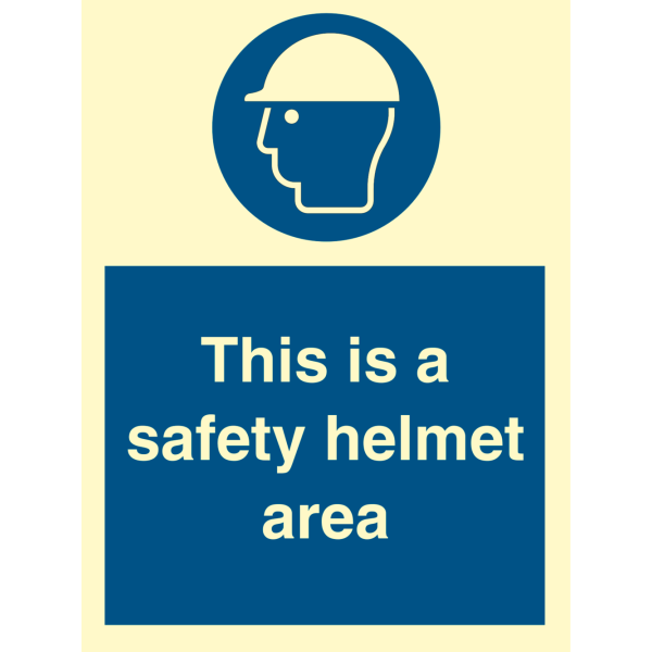 This is a safety helmet area - IMO Mandatory sign - IMPA 335733