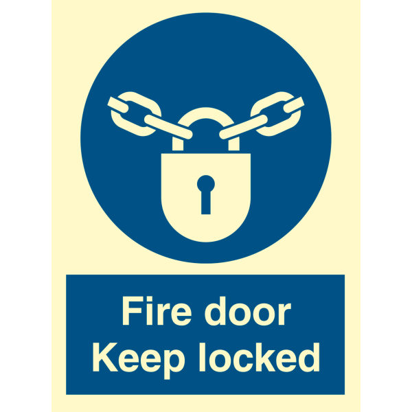 Fire door keep locked - IMO Mandatory sign - IMPA 335838