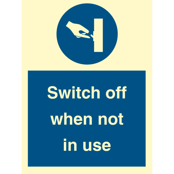 Switch off when not in use - IMO Mandatory sign - IMPA 335744
