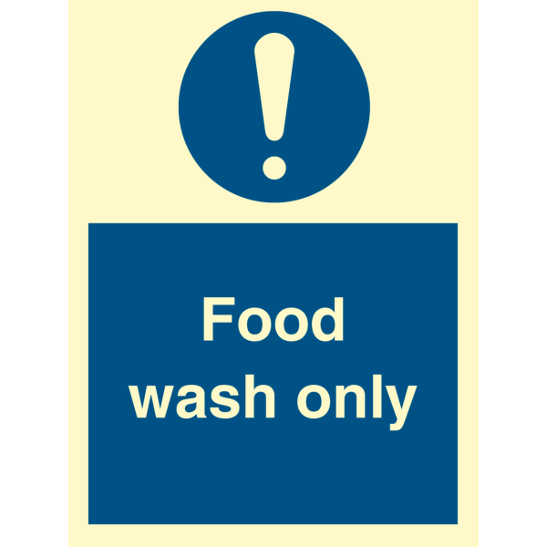 Food wash only - IMO Mandatory sign - IMPA 335783