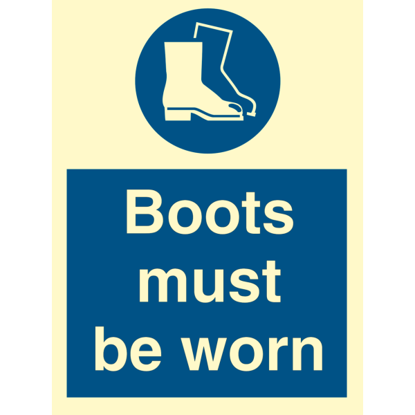 Boots must be worn - IMO Mandatory sign - IMPA 335725