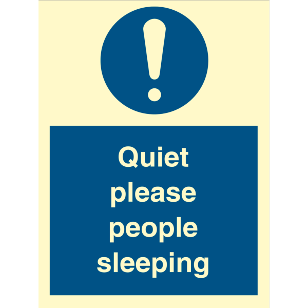 Quiet please people sleeping - IMO Mandatory sign - IMPA 335878