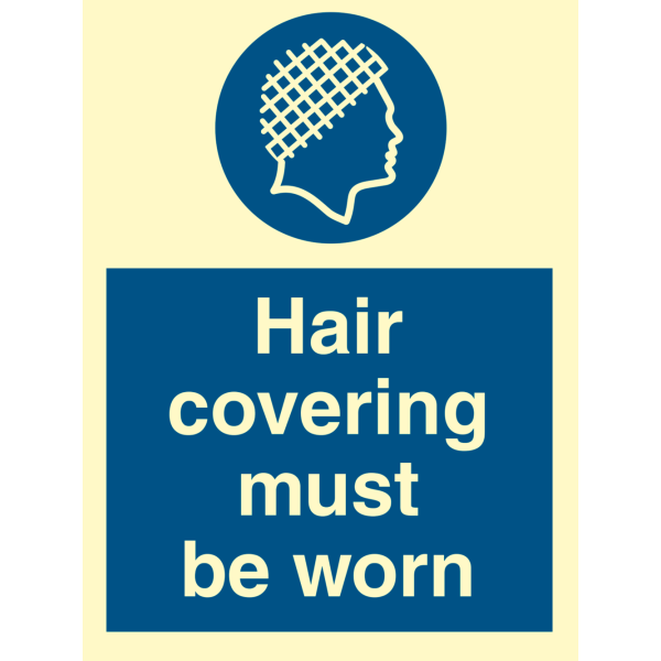 Hair covering must be worn - IMO Mandatory sign - IMPA 335736
