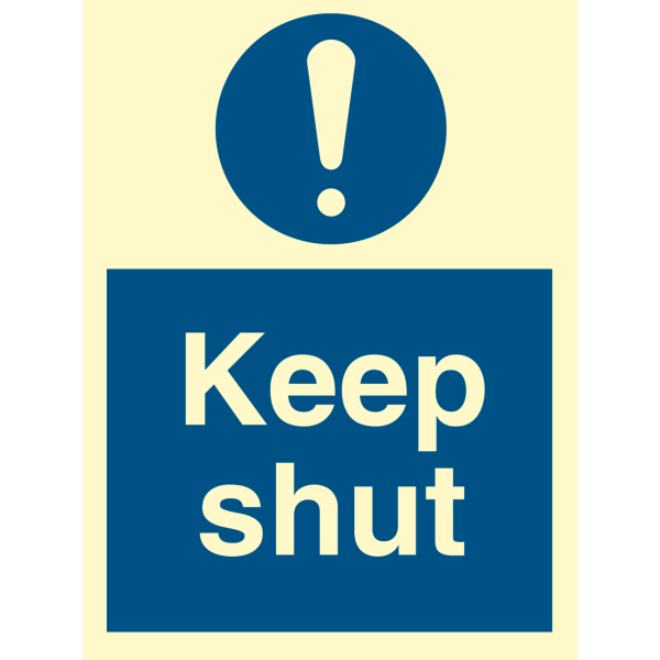 Keep shut - IMO Mandatory sign - IMPA 335871