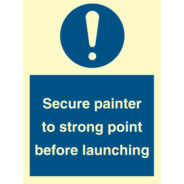 Secure painter to strong point - IMO Mandatory sign - IMPA 335875