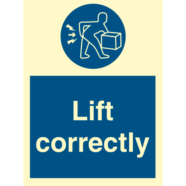 Lift correctly - IMO Mandatory sign - IMPA 335727