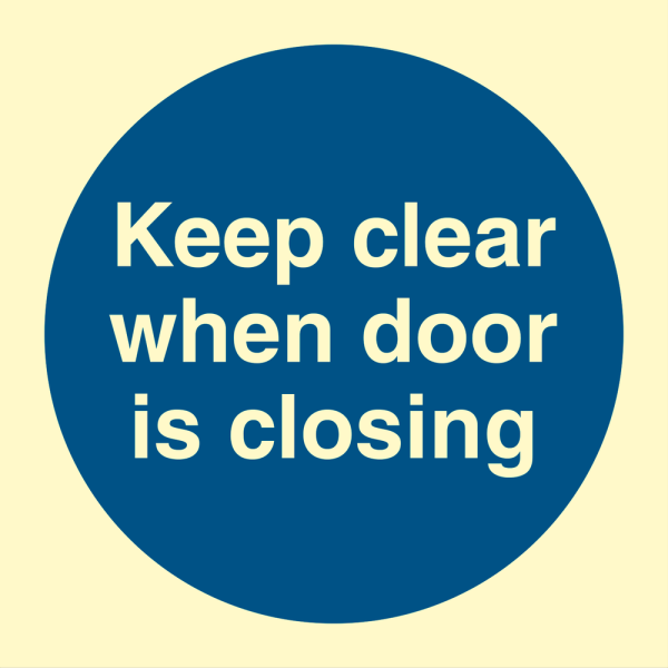 Keep clear when door - IMO Mandatory sign - IMPA 335816