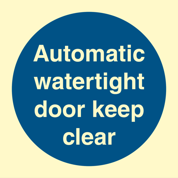 Automatic watertight door keep clear - IMO Mandatory sign - IMPA 335820