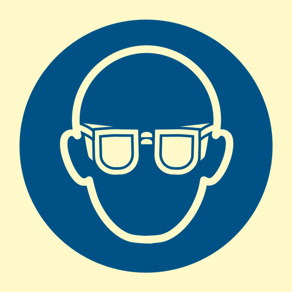 Wear goggles - IMO Mandatory sign