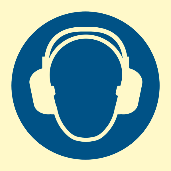 Wear ear protection - IMO Mandatory sign - IMPA 335648