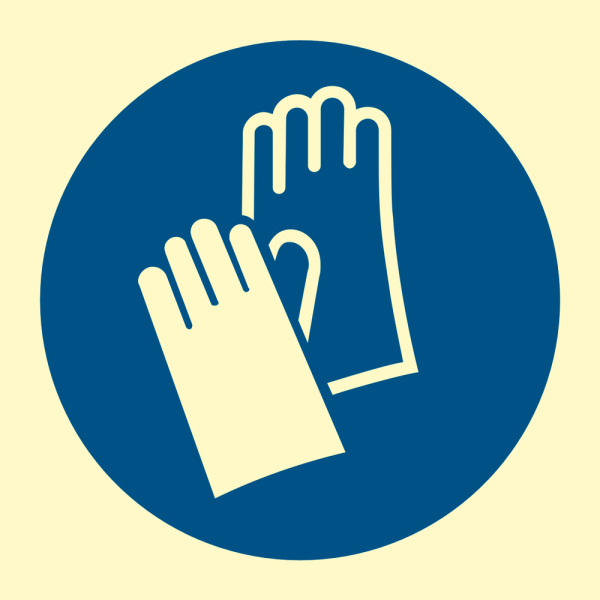 Wear gloves - IMO Mandatory sign - IMPA 335649