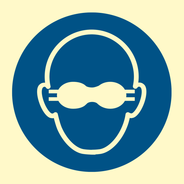 Opaque eye protection must be worn - IMO Mandatory sign