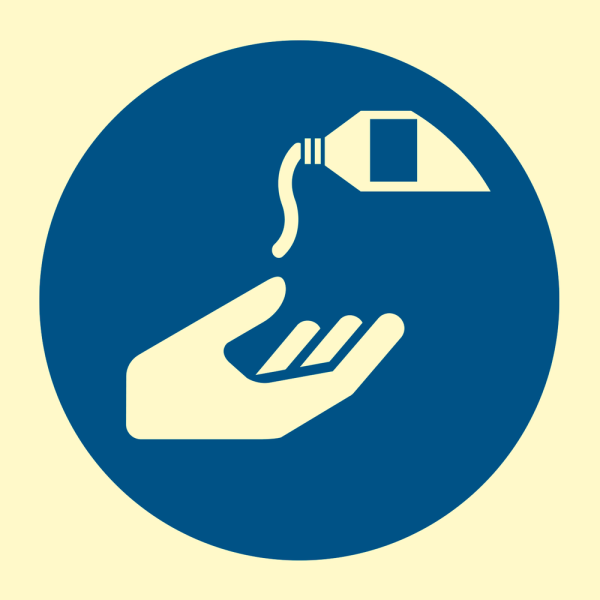 Use barrier cream - IMO Mandatory sign