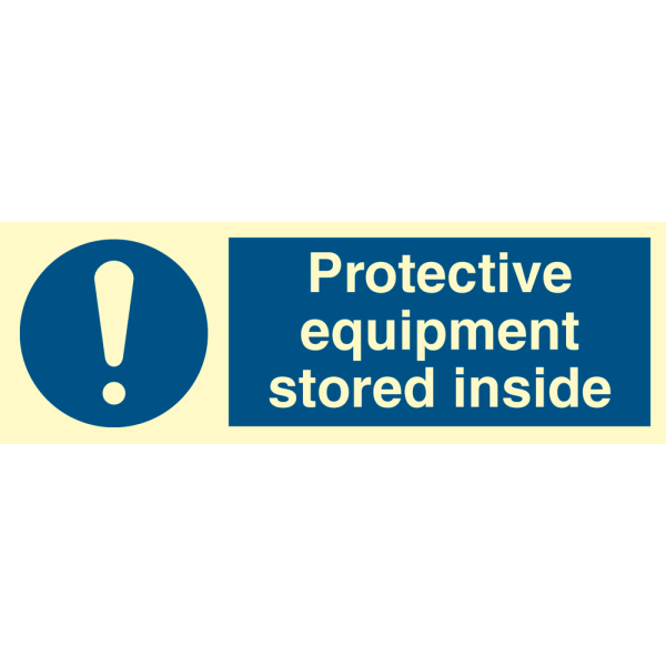 Protective equipment stored inside - IMO Mandatory sign