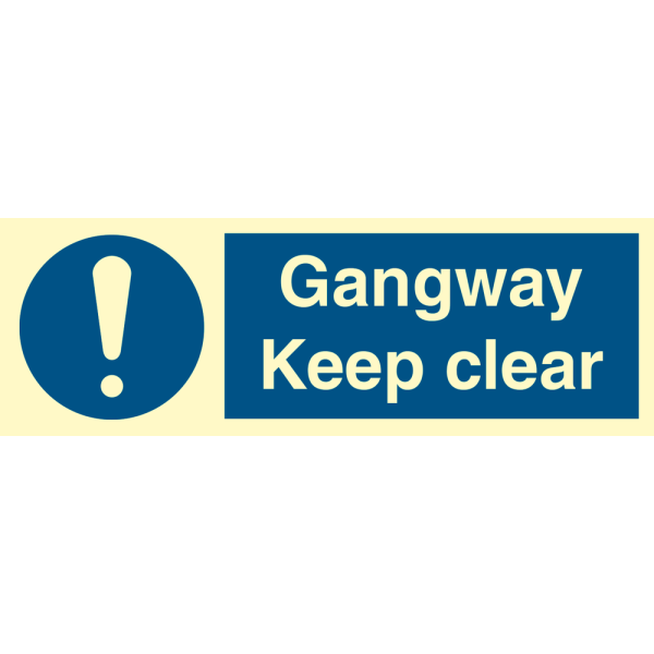 Gangway Keep clear - IMO Mandatory sign