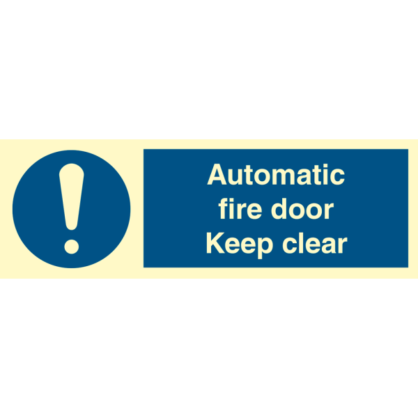 Automatic fire door keep clear - IMO Mandatory sign