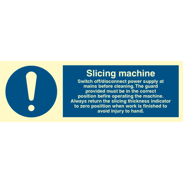 Slicing machine - IMO Mandatory sign - IMPA 335750