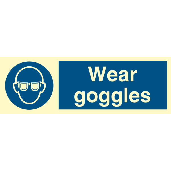 Wear goggles - IMO Mandatory sign