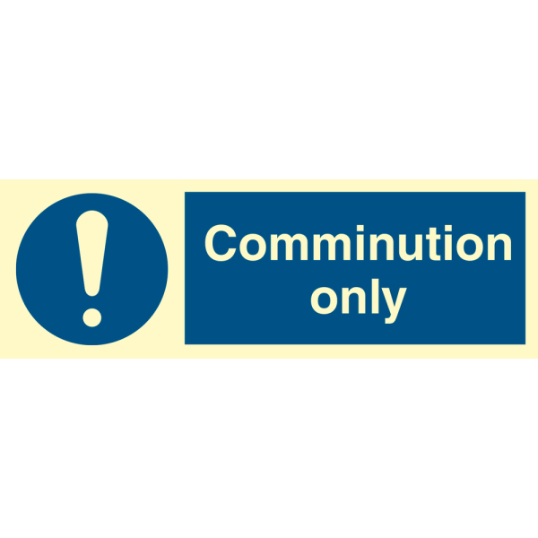 Comminution only - IMO Mandatory sign - IMPA 335694