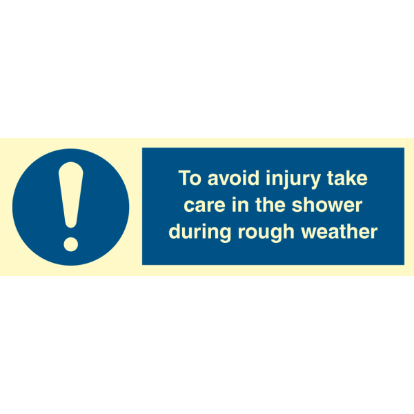 To avoid injury take care.. - IMO Mandatory sign - IMPA 335680