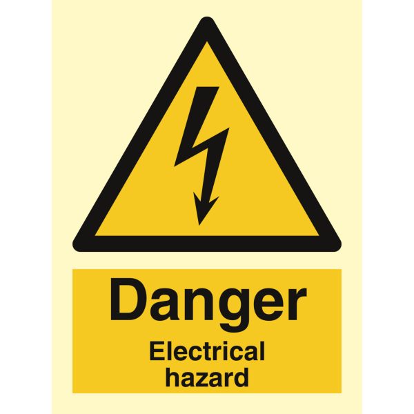 Danger Electrical hazard - IMO Hazard & Warning sign - IMPA 337611