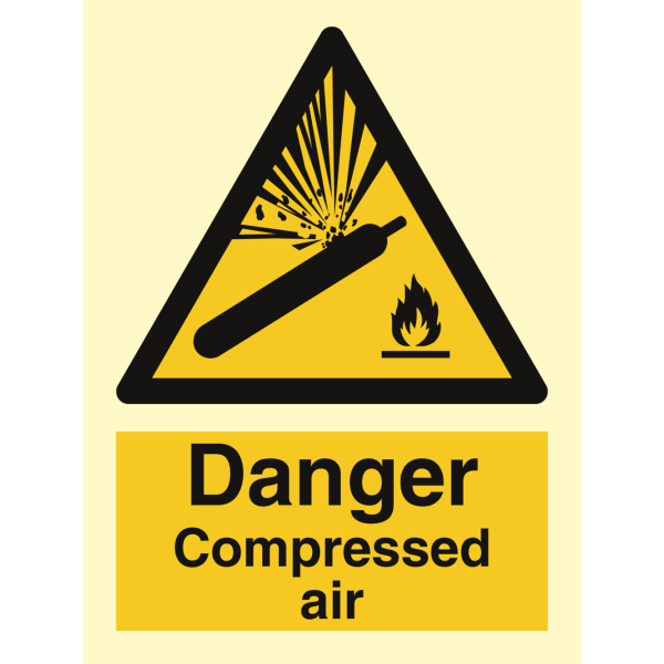 Hazard & Warning sign- Danger compressed air 