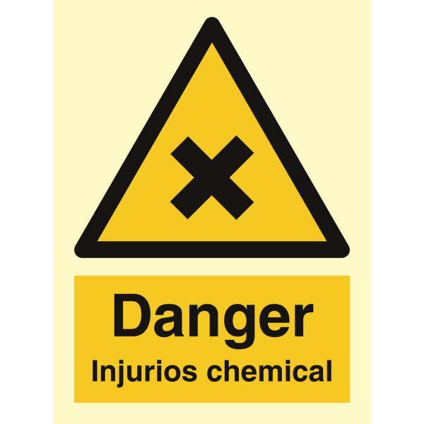 Hazard & Warning sign- Danger Injurios chemicals 