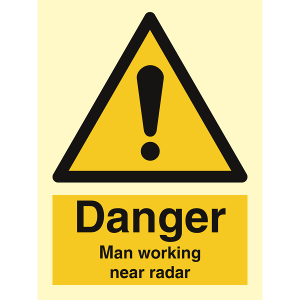 Danger man working near rader - IMO Hazard & Warning sign