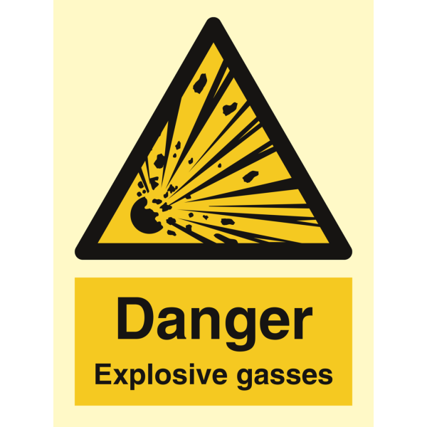 Danger Explosive gasses - IMO Hazard & Warning sign - IMPA 337582