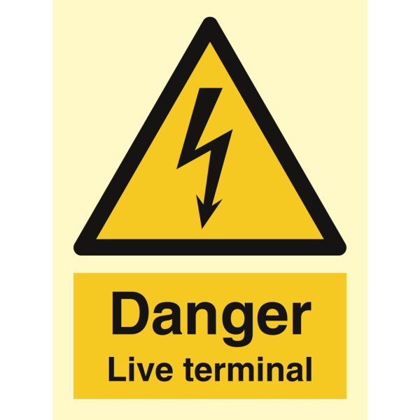 Danger Live terminal - IMO Hazard & Warning sign - IMPA 337627