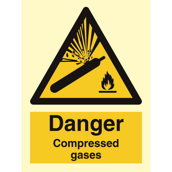 Danger Compressed gas - IMO Hazard & Warning sign - IMPA 337584