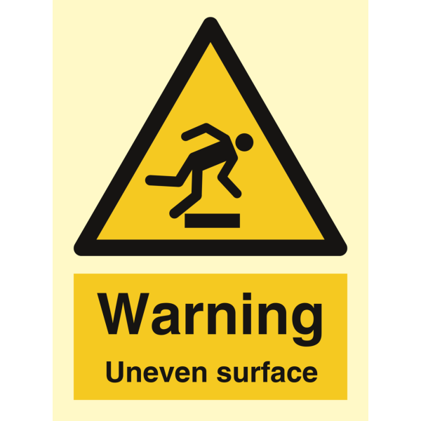 Warning Uneven surface - IMO Hazard & Warning sign - IMPA 337629