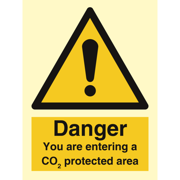 Danger You are entering a CO2 protected area - IMO Hazard & Warning sign - IMPA 337545