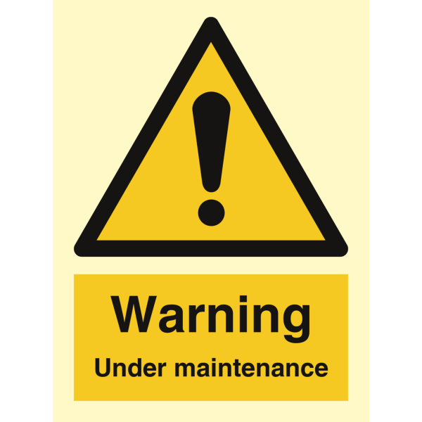 Warning Under maintenance - IMO Hazard & Warning sign - IMPA 337547