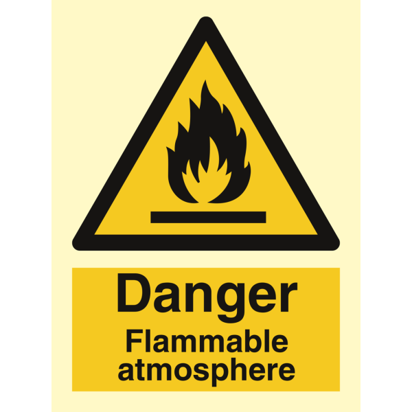 Hazard & Warning sign- Danger Flammable atmosphere 
