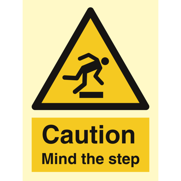 Caution Mind the step - IMO Hazard & Warning sign - IMPA 337623