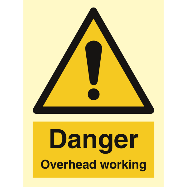 Danger overhead working - IMO Hazard & Warning sign - IMPA 337548